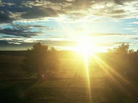 Sunset living room window