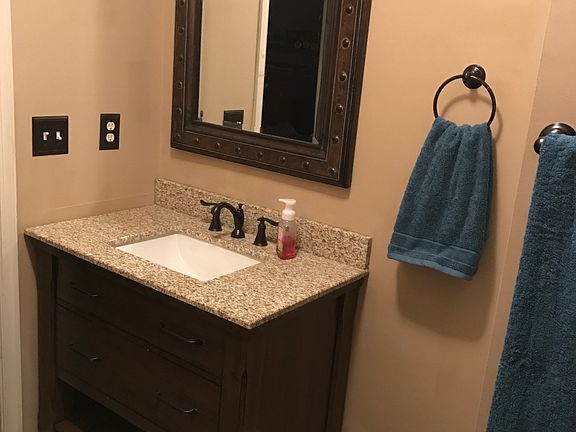 Granite top vanity in master