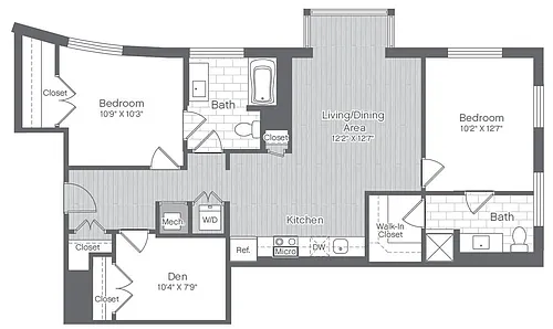 Floor plan 2 Bed/2 Bath-B8