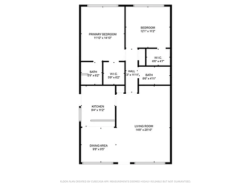 Floor plan 2 bed room 2 baths