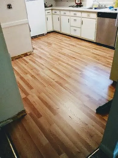 Kitchen with new flooring
