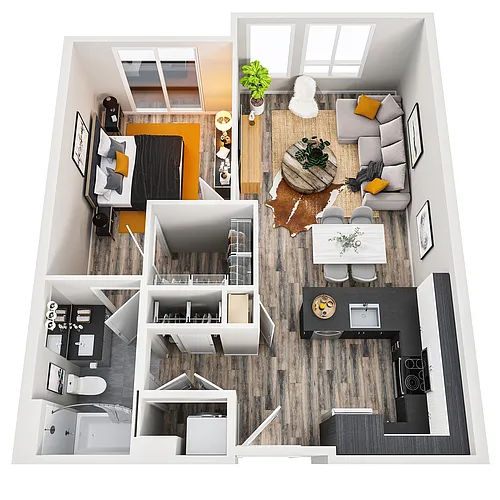 Floor plan 1X1 A