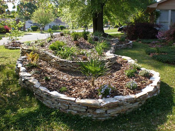 Flower island in front yard