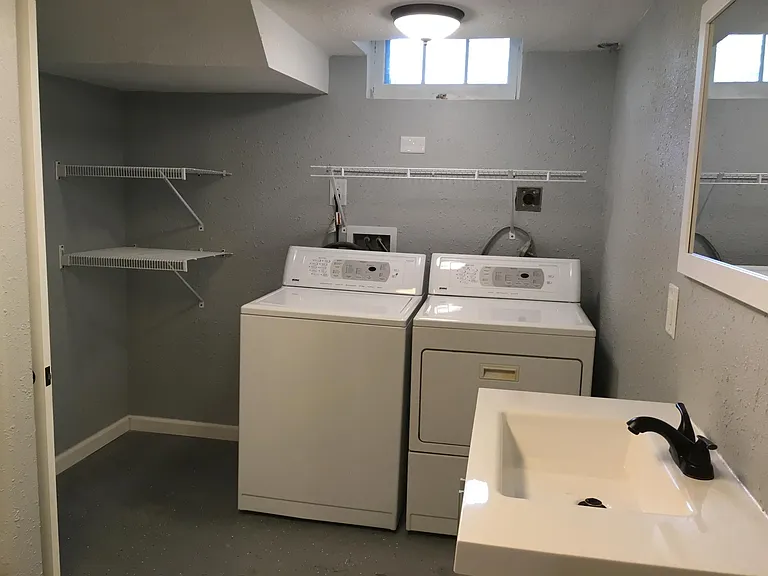 Basement Laundry Room and full bathroom.