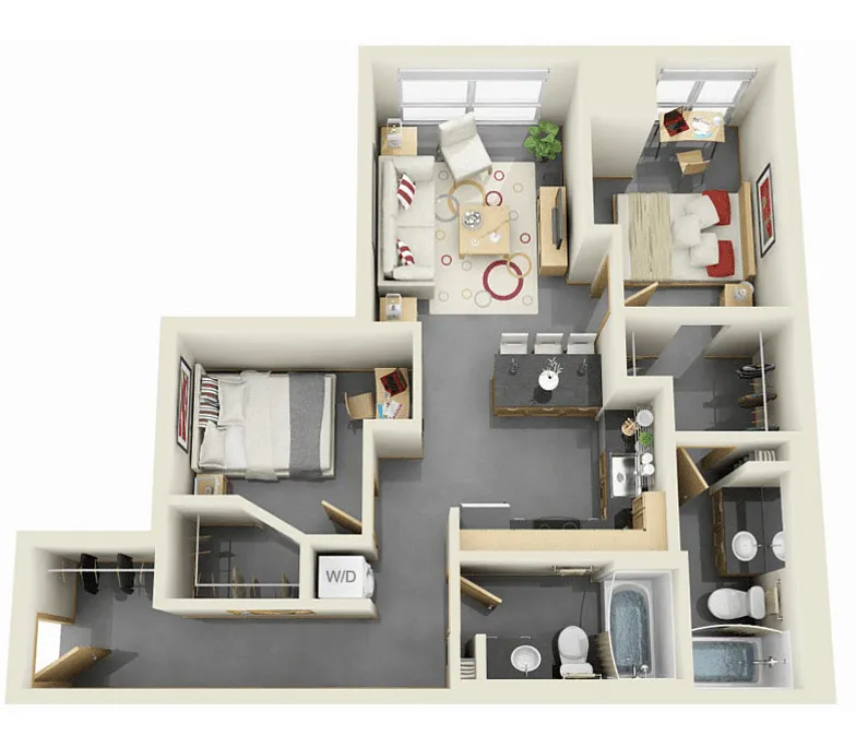 Floor plan 2 Bedroom AA
