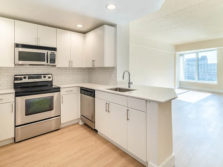 Kitchen and Living Room with Hard Surface Flooring
