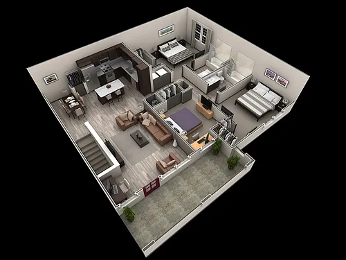 Floor plan 3 BR Grand Overlook