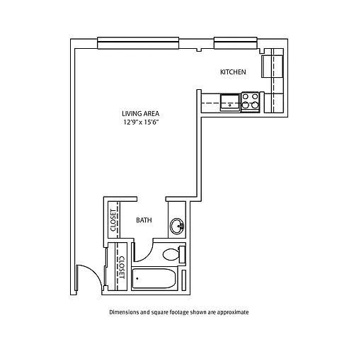 Floor plan Studio / 1 Bath