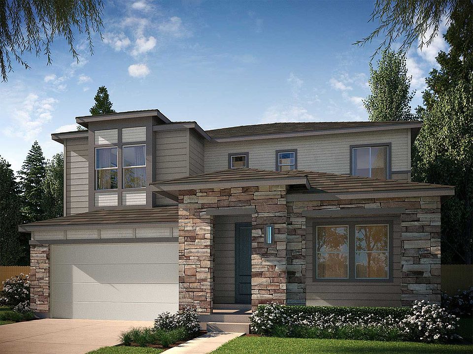 Example of Residence 4004 Rendering Contemporary Prairie - Colors and materials will vary on actua