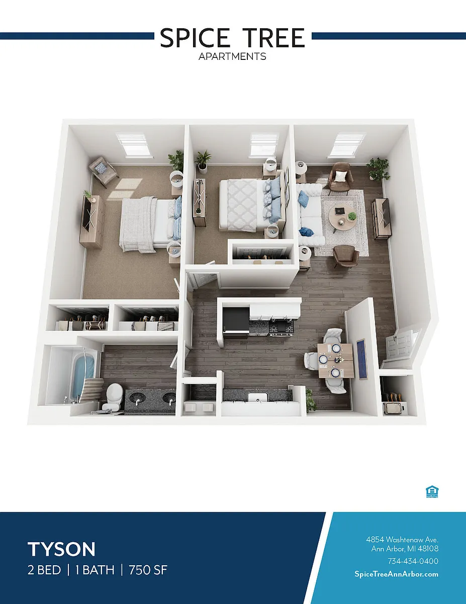 Floor plan 2x1 - 2 bdrm small