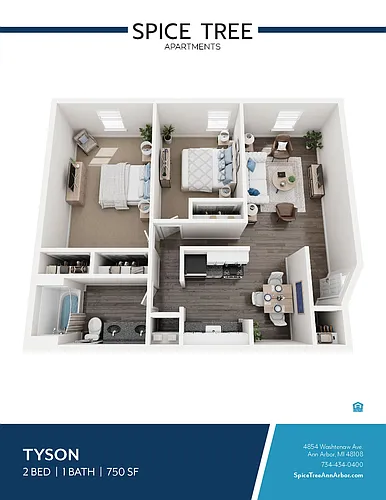 Floor plan 2x1 - 2 bdrm small
