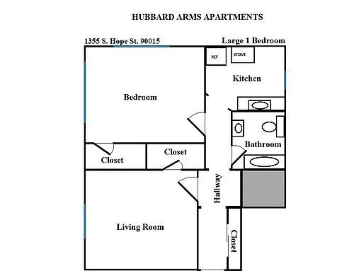 Floor plan 1 Bedroom Large