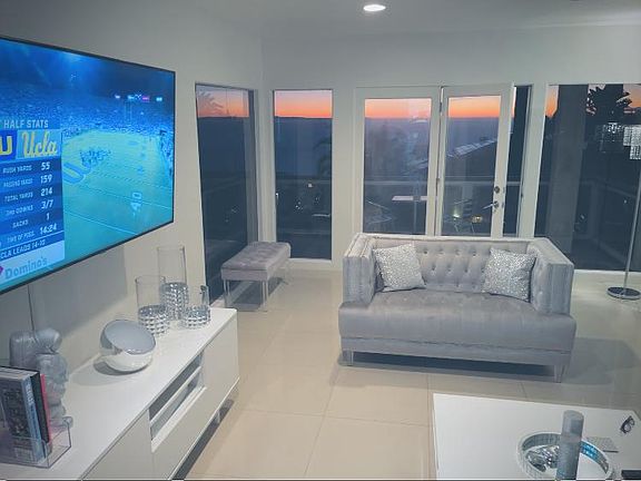 Living Room with view out the lower deck