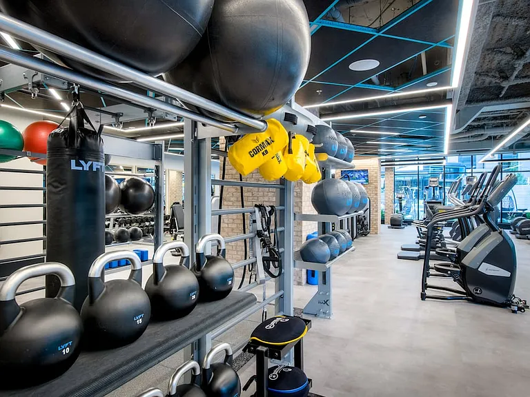 Fitness center with cardio and strength equipment