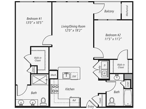 Floor plan B2-1092-sink