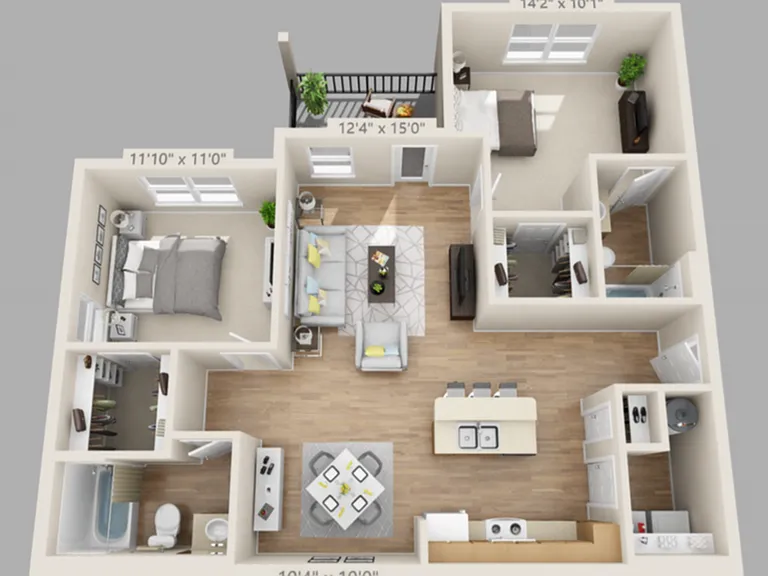 2 bedroom 2 bedroom