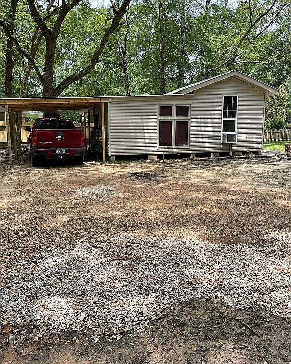 Side view with carport