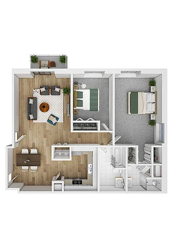 Floor plan 2 Bedroom 2 Bath
