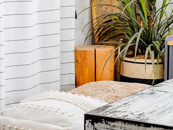 Gather around your cozy living room equipped with high powered air conditioning.