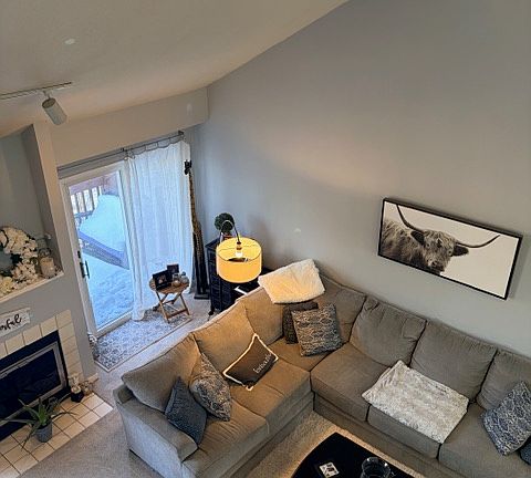 living room view from loft bedroom