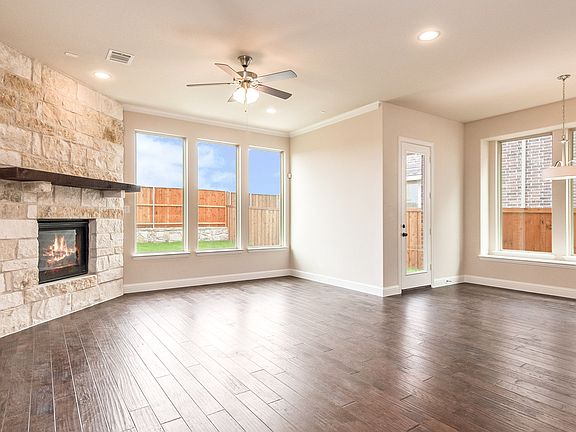 Family room with cozy fireplace