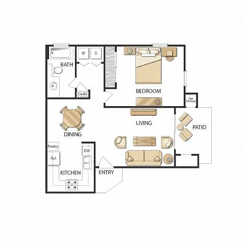 Floor plan Plan A One Bedroom Renovated