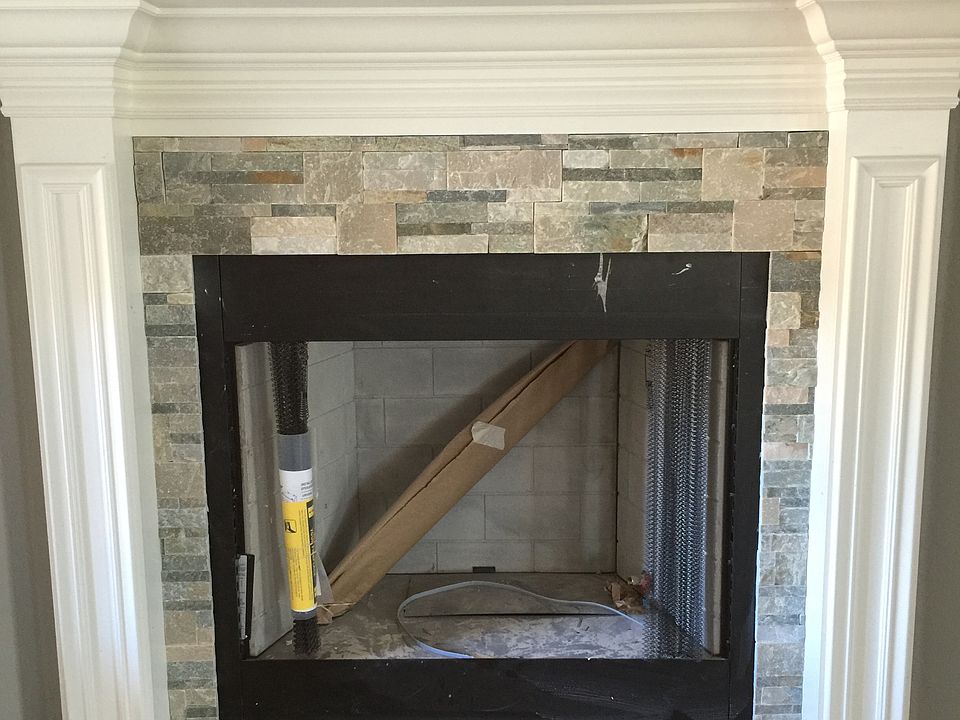 Fireplace with rock work