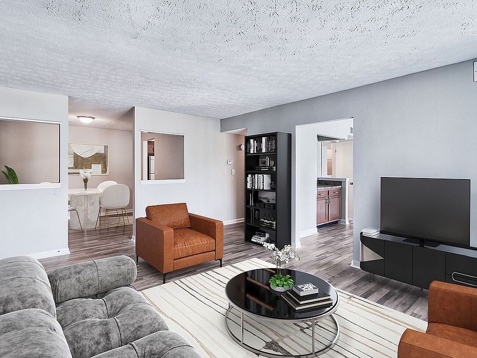Spacious living room with hardwood-style flooring.