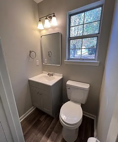 Half bathroom off primary bedroom