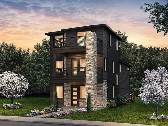 Three-story Fairfield plan shown in Elevation B with a modern design.