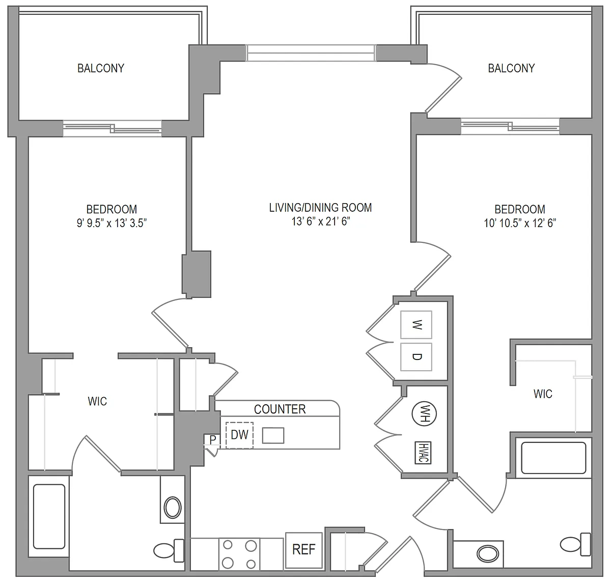 Floor plan 2BR/2BA - HANDICAP ACCESSIBLE