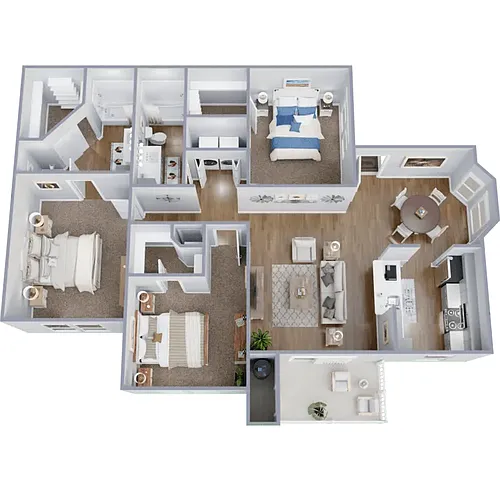 Floor plan 3 Bedroom, 2 Bath