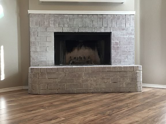 Whitewashed Fireplace