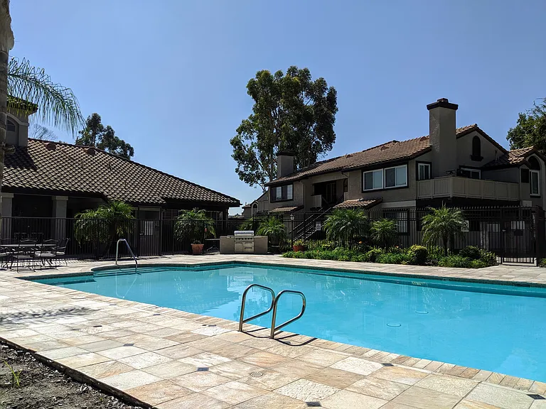 Community pool and BBQ grill