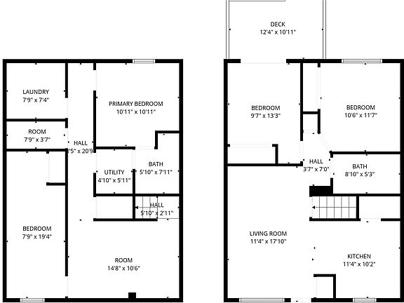 Floorplan layoutt with dinensions and labels