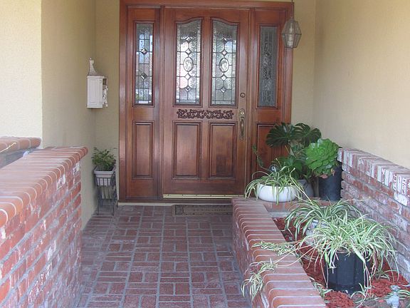 Natural wood entry door