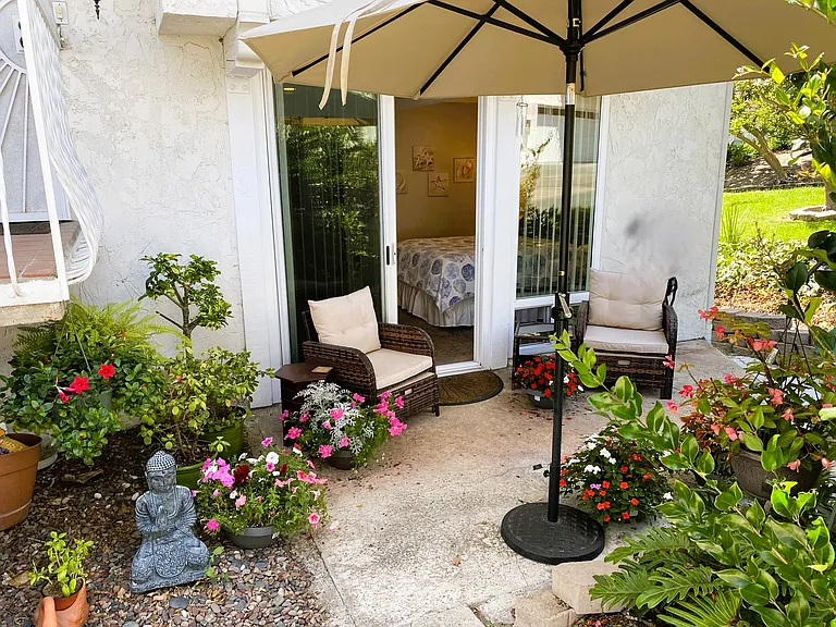 Your private entry through patio