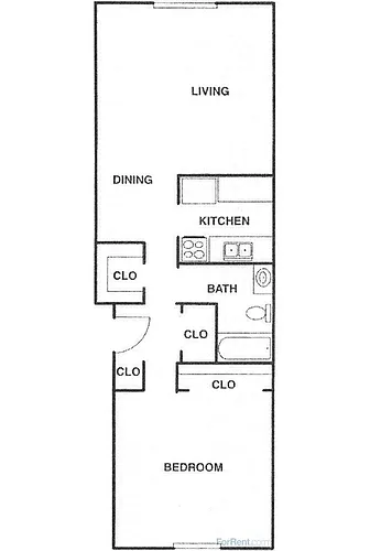 Floor plan 1 Bedroom 1 Bathroom