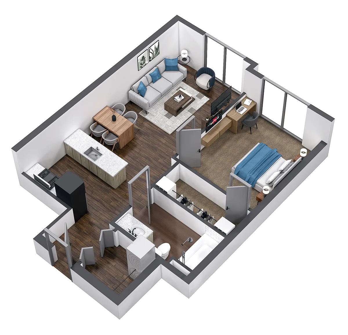 Floor plan 1X1 - A3