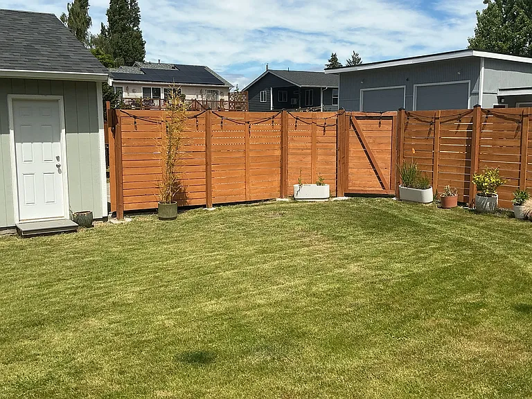 Fenced backyard