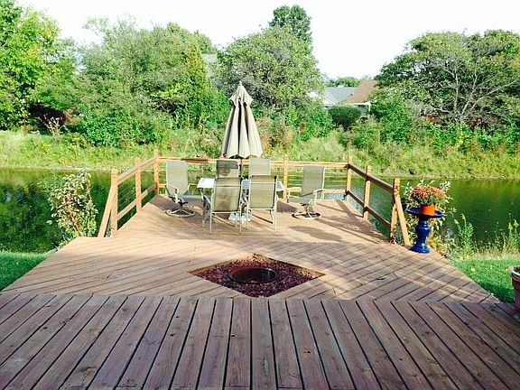 Deck & Fire Pit - The view out the back door.