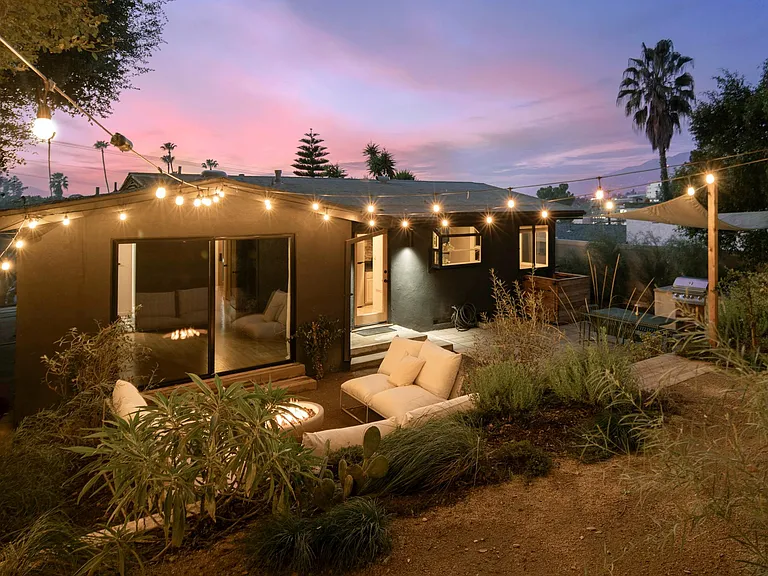 Outside at sunset