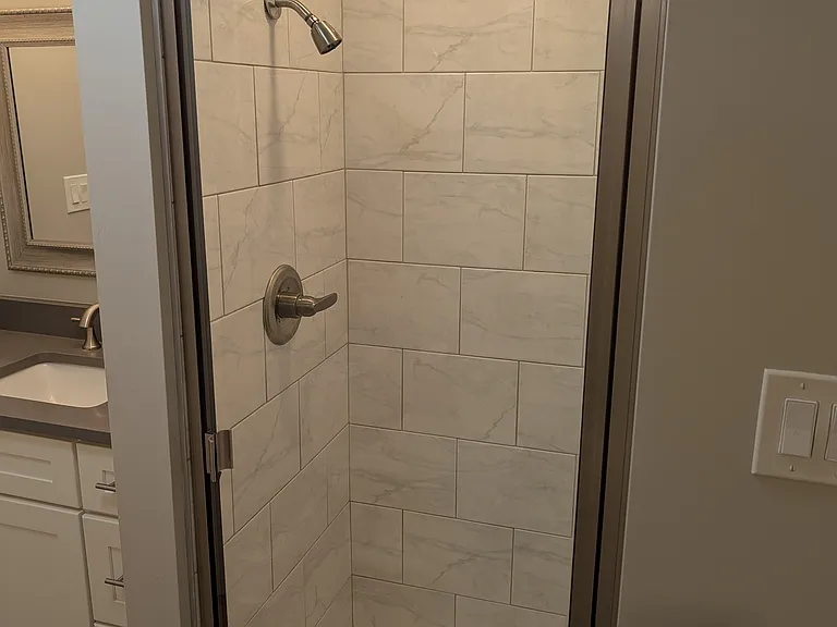 View of bathroom shower