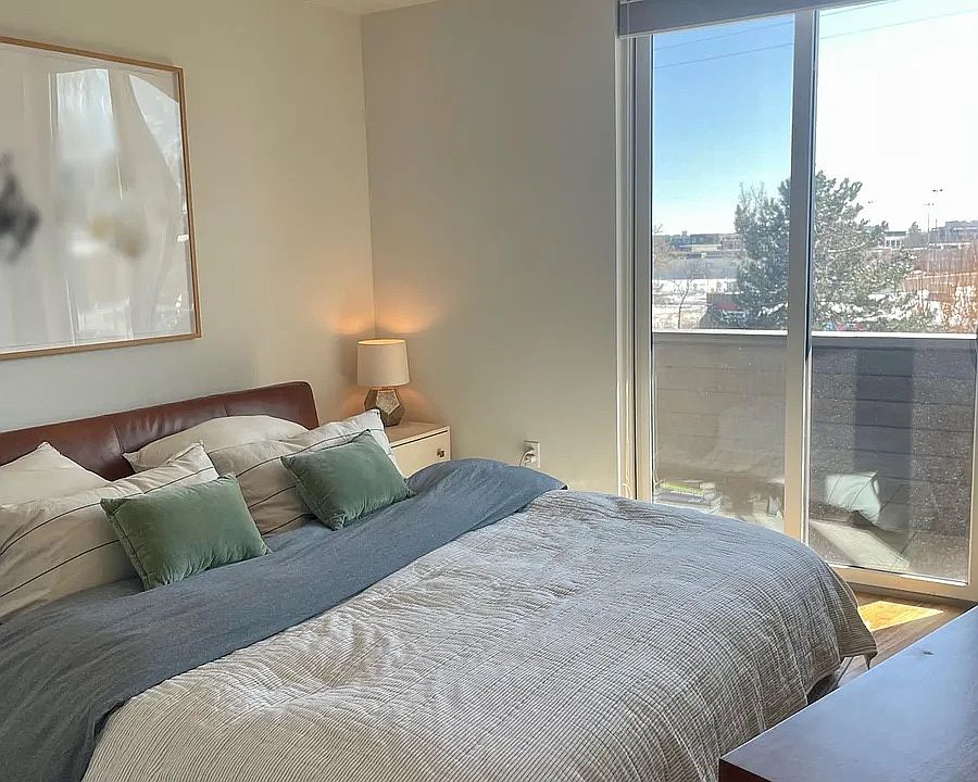 Primary bedroom with south facing deck