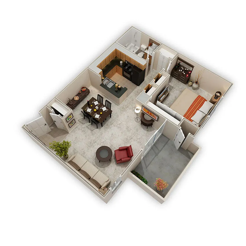 Floor plan 1x1b-R1