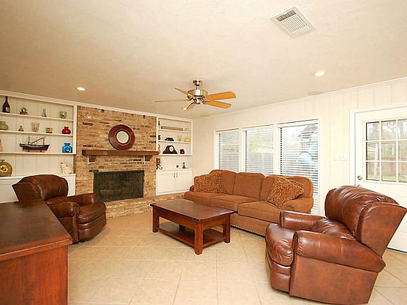Built ins and real brick fireplace!