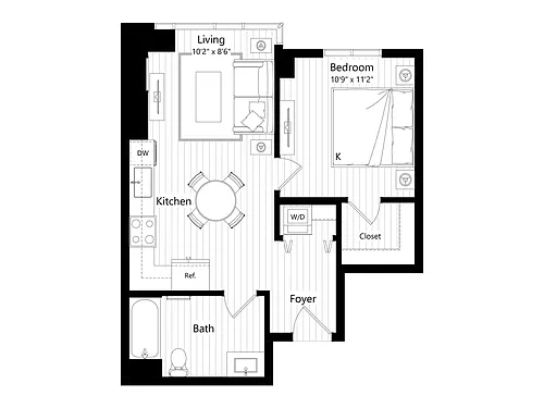Floor plan HA1 | 1 Bed | 1 Bath