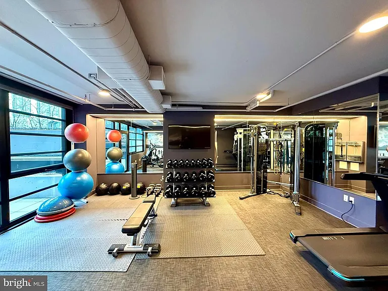 State of the art gym with peleton bikes and premium equipment