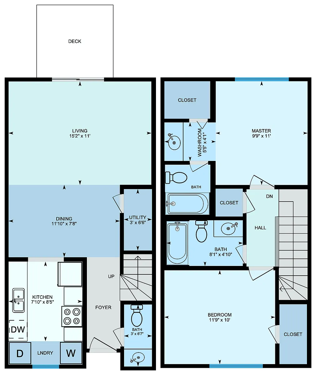 Floor plan Townhome D2 - Most Popular