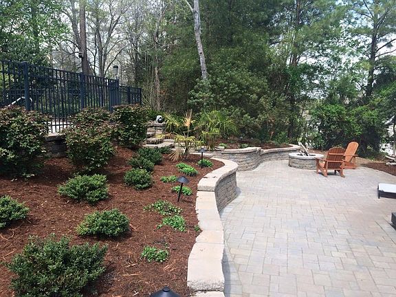 Backyard with fire pit